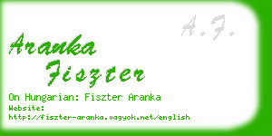 aranka fiszter business card